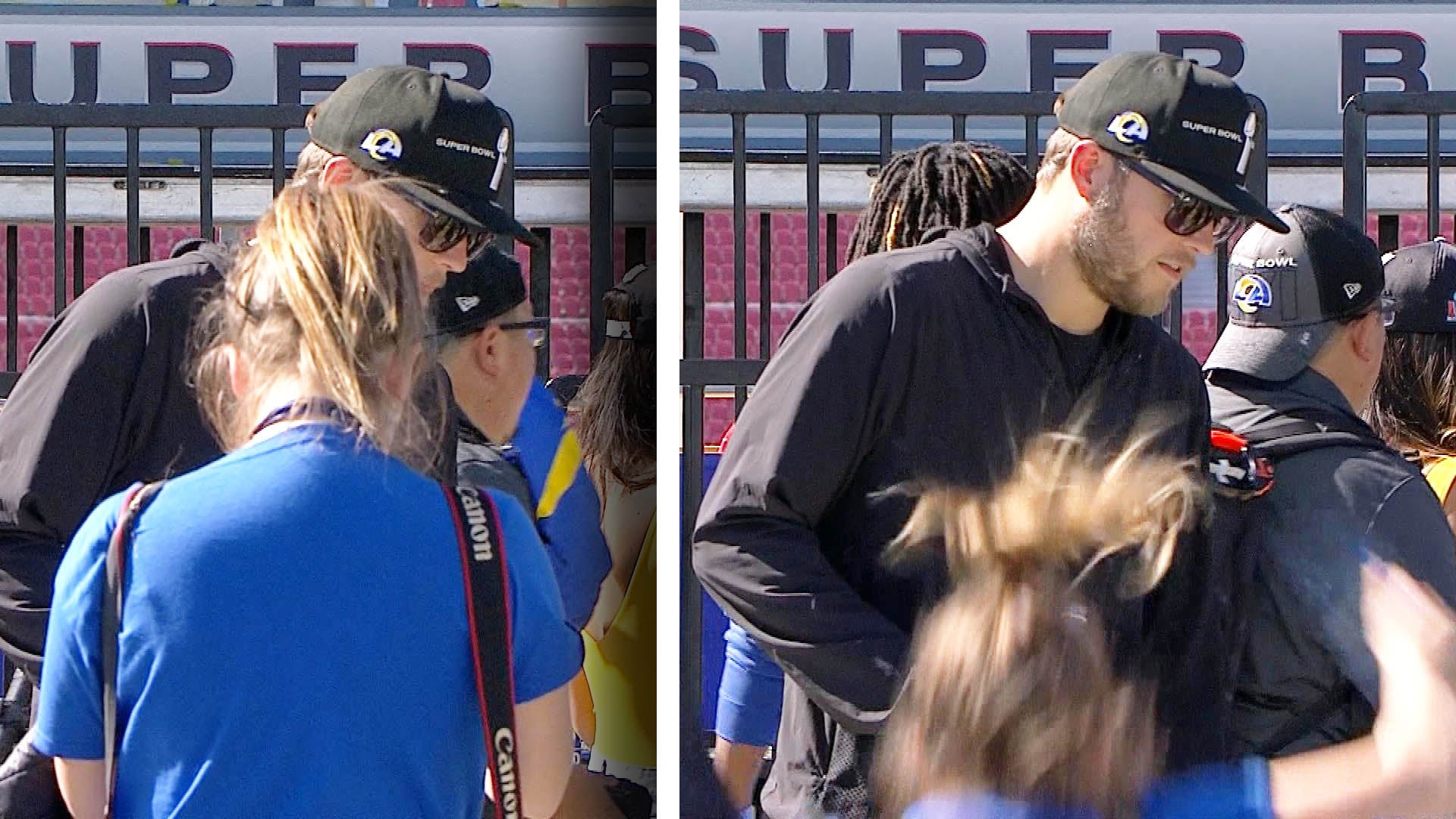 Ram's Matthew Stafford Appears to Walk Away After Photographer Takes Scary  Fall