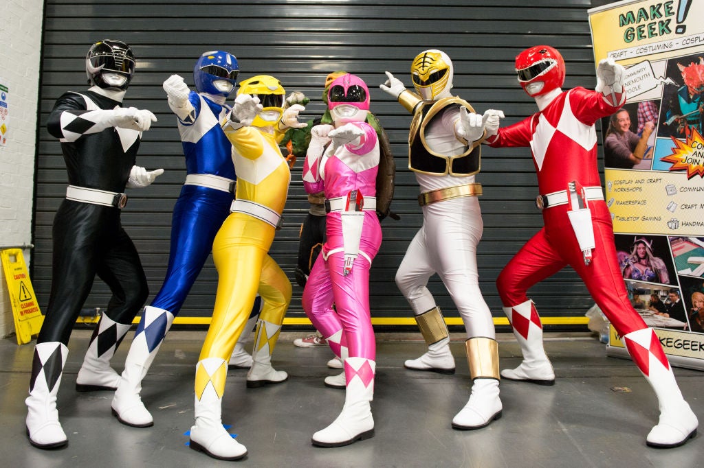 Employees Dressed as Power Rangers Protect Woman From Alleged Abuser