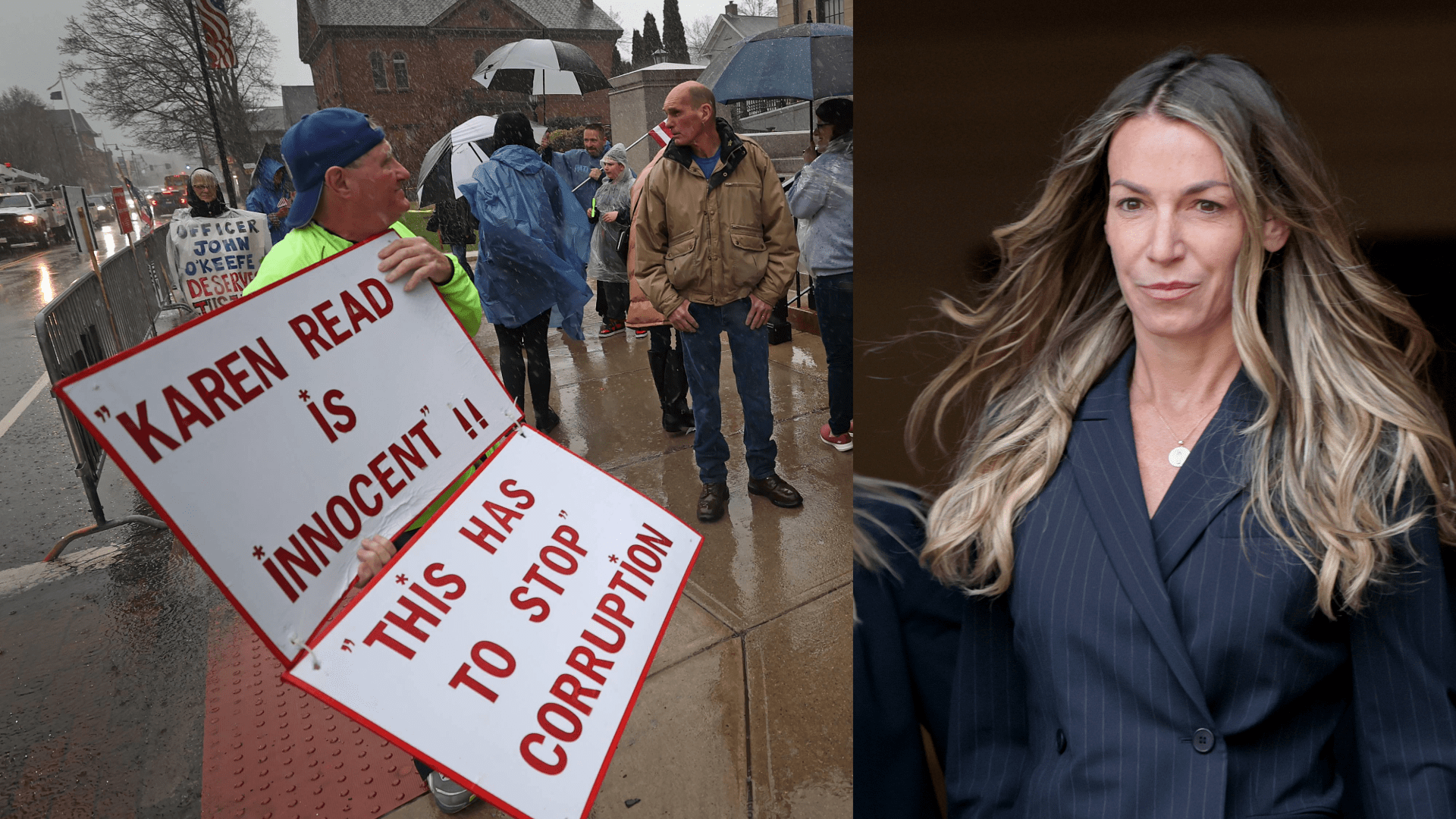 Karen Read and a supporter at her murder trial