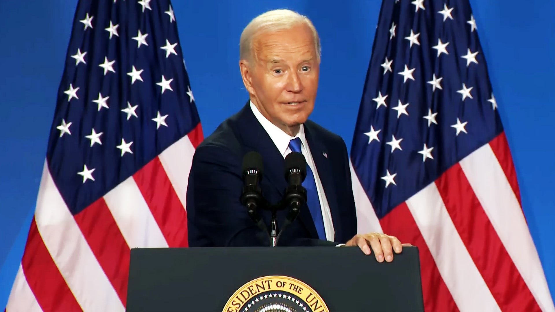 President Joe Biden at his solo press conference