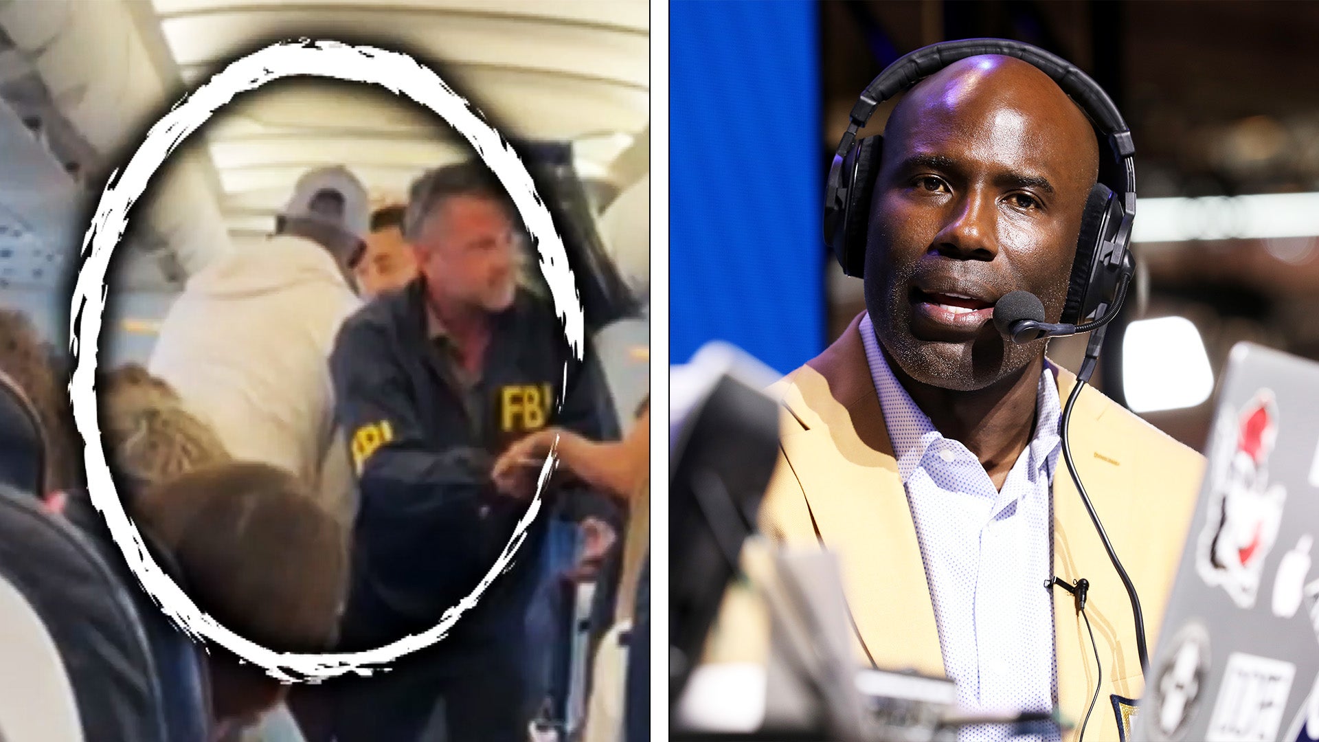 Terrell Davis begin arrested and escorted off a plane