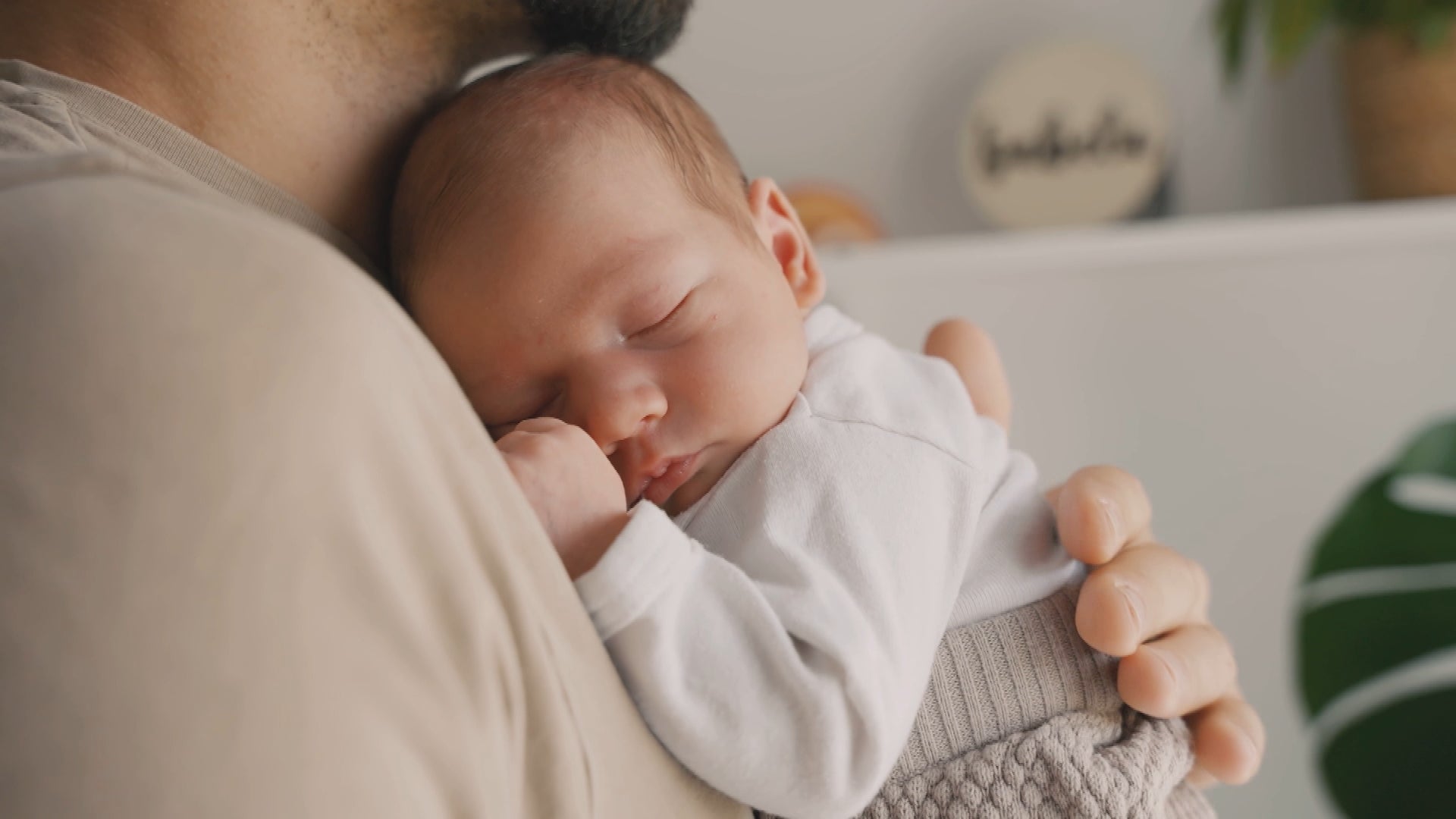 Parent holding baby