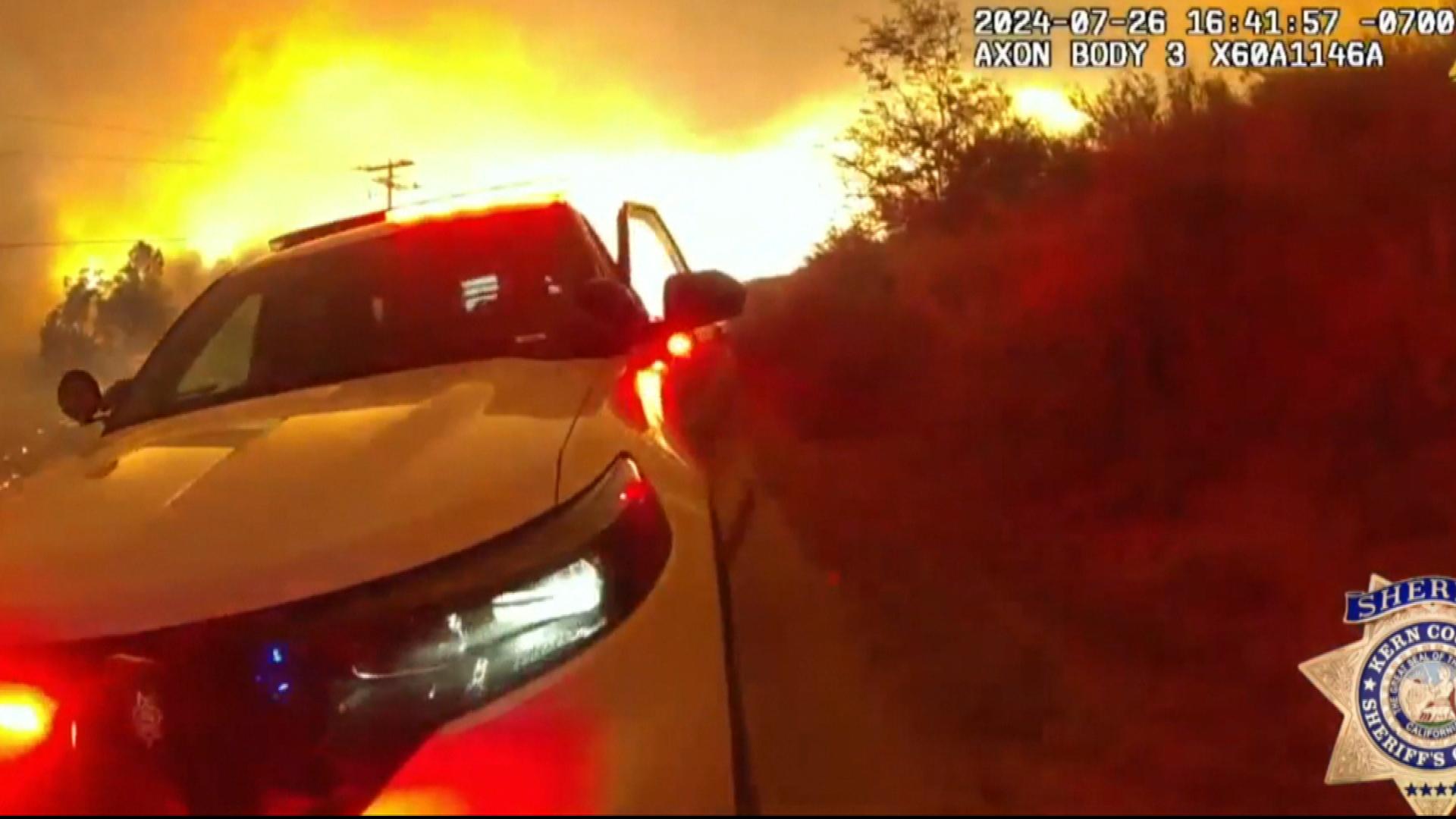 Deputies Get Stuck in Car After Being Surrounded by Fire