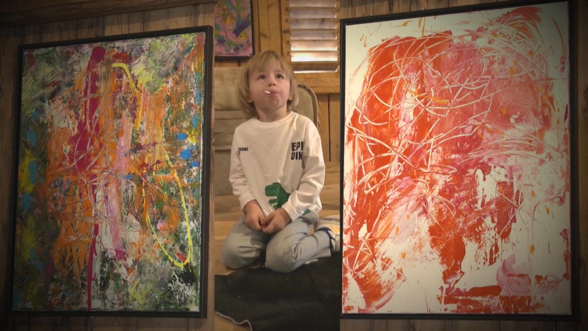 3-year-old Laurent Schwarz is earning between $11,000 and $325,000 dollars for his acrylic paintings.