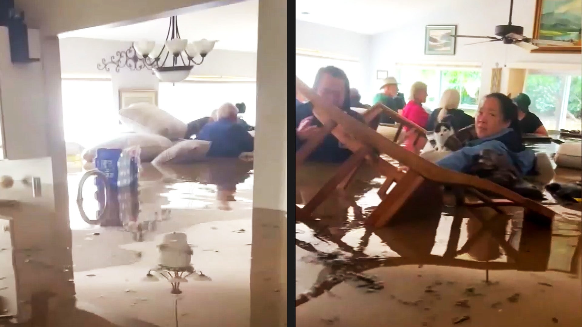 Neighbors trapped inside their flooded home