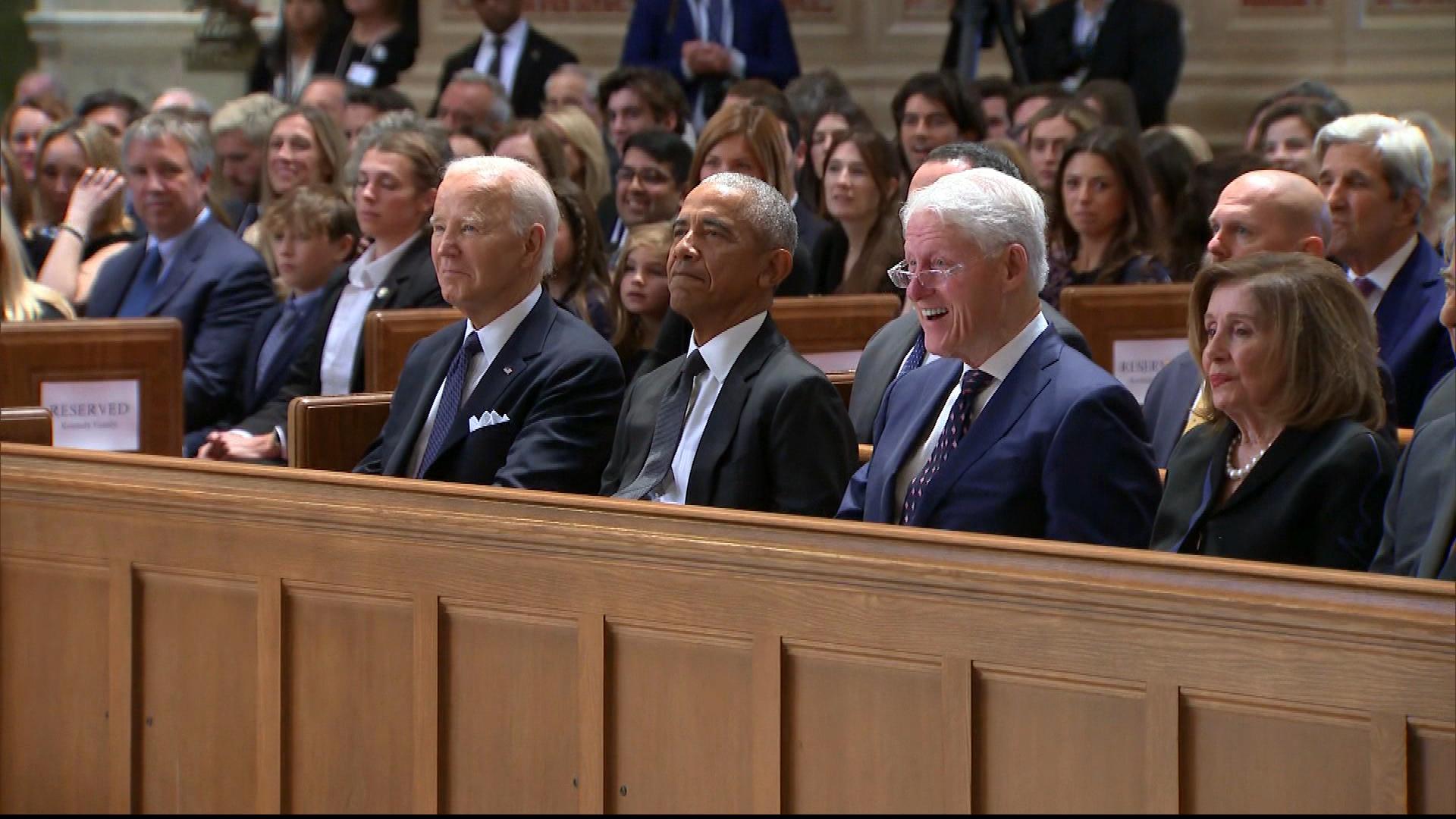 Biden, Obama and Clinton at Memorial Service 