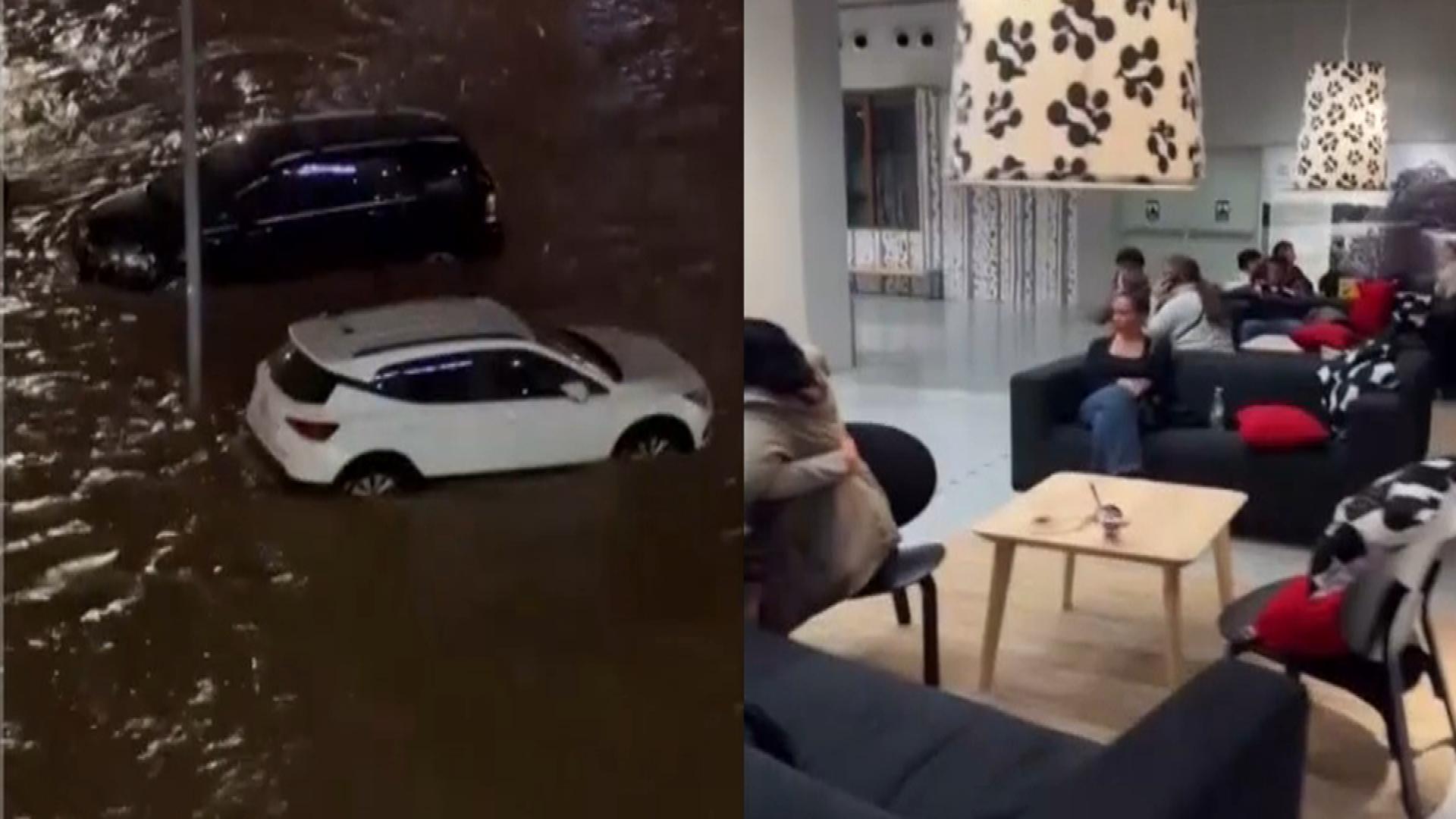 People Spend Night in Ikea to Escape Flash Floods