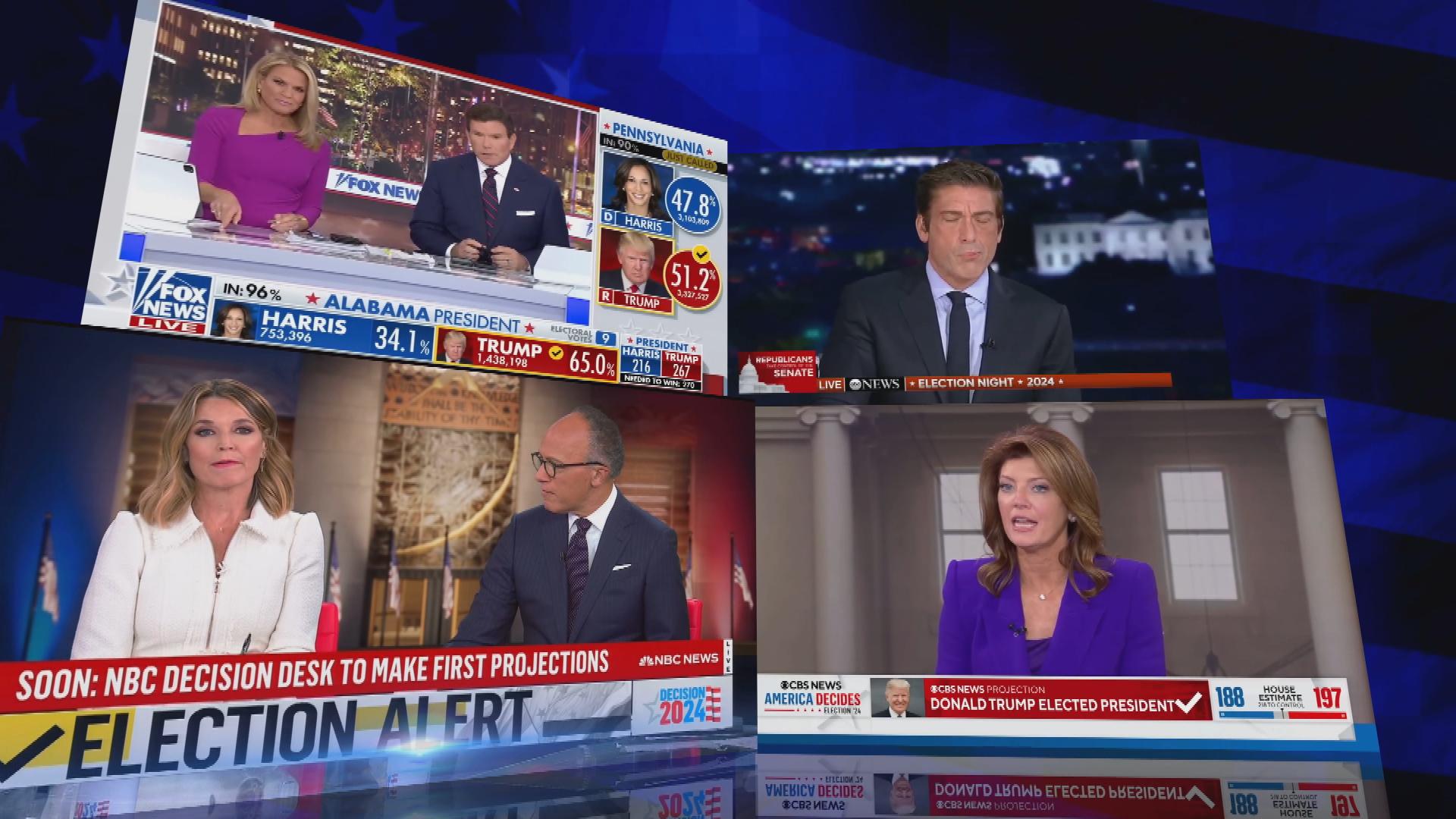 TV News Anchors Pull All-Nighter During 2024 Presidential Election Broadcast