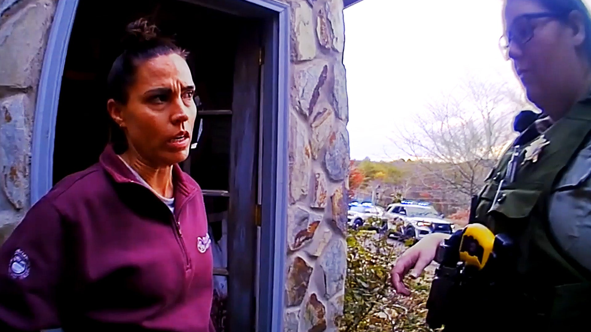 Brittany Patterson being arrested outside her home