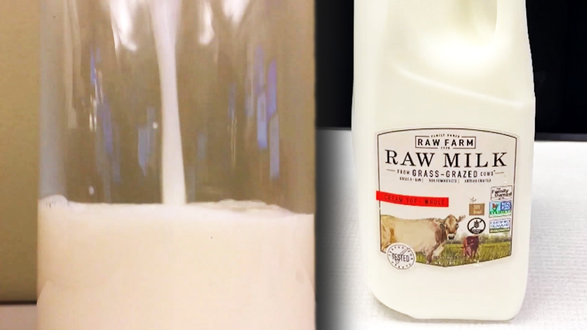 milk in glass / gallon of raw milk