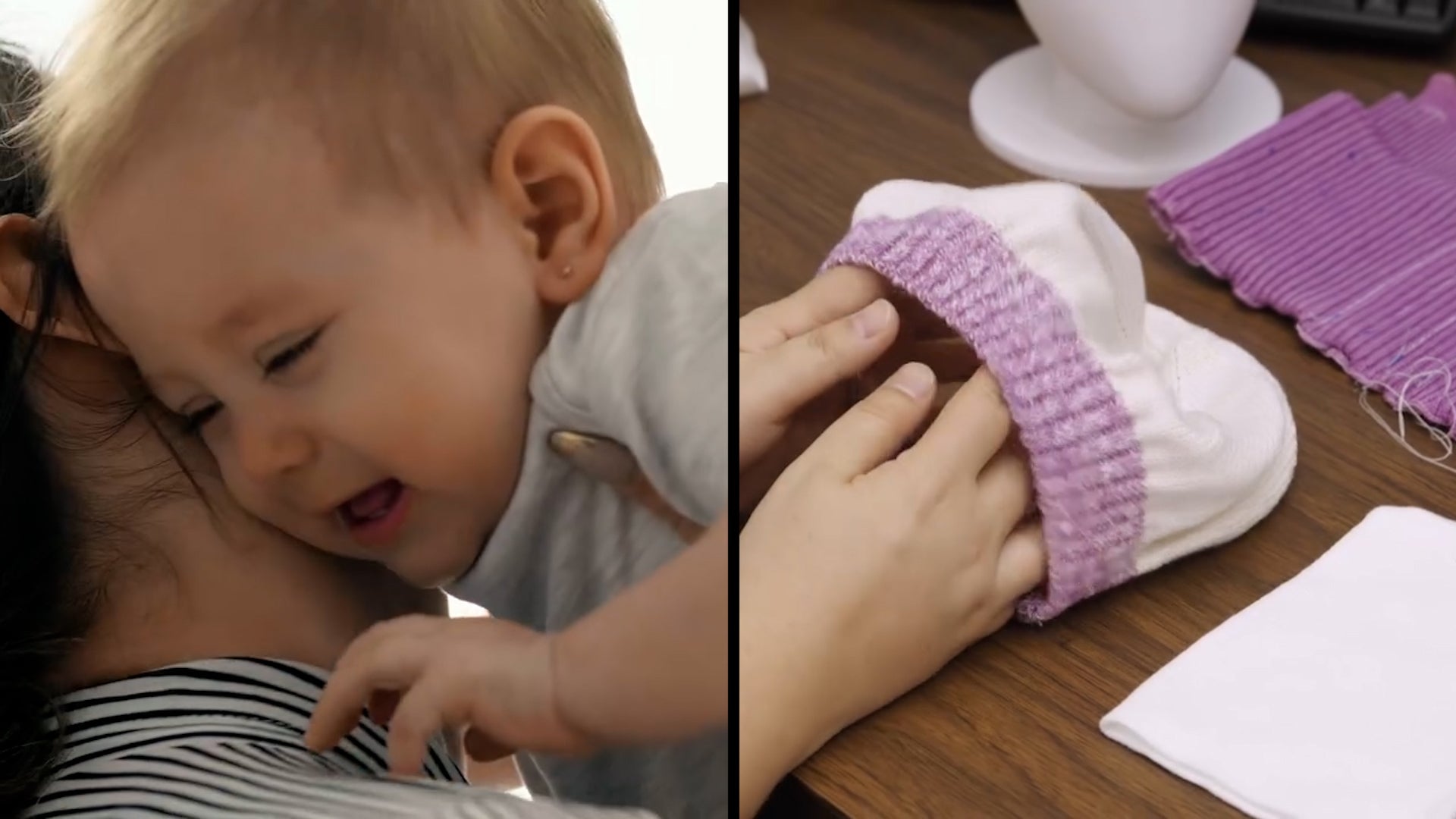 Scientists at Louisiana State University have created hats made with thermocromic yarn that will help parents tell their baby's temperature. 