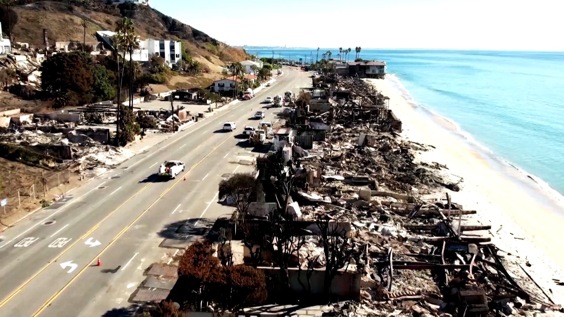 Malibu beachside homes burnt down in the Palisades Fire