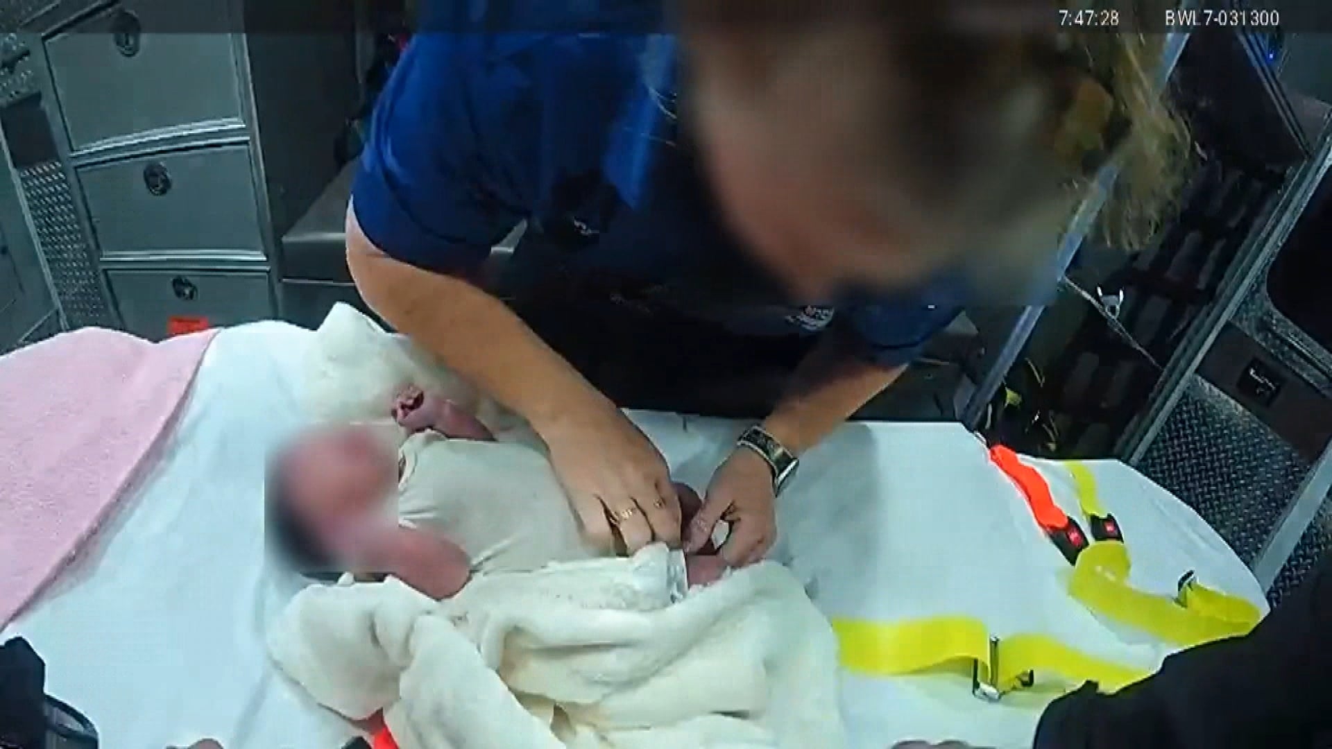 A one-week-old baby was revived by a New Jersey police officer and paramedic through infant CPR.