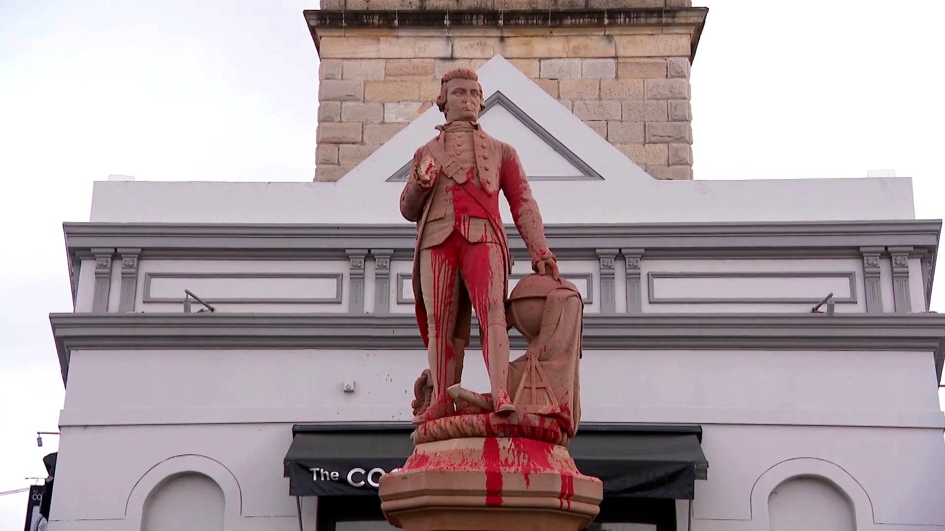 A statue of British naval Captain James Cook was vandalized in Sydney ahead of Australia Day.