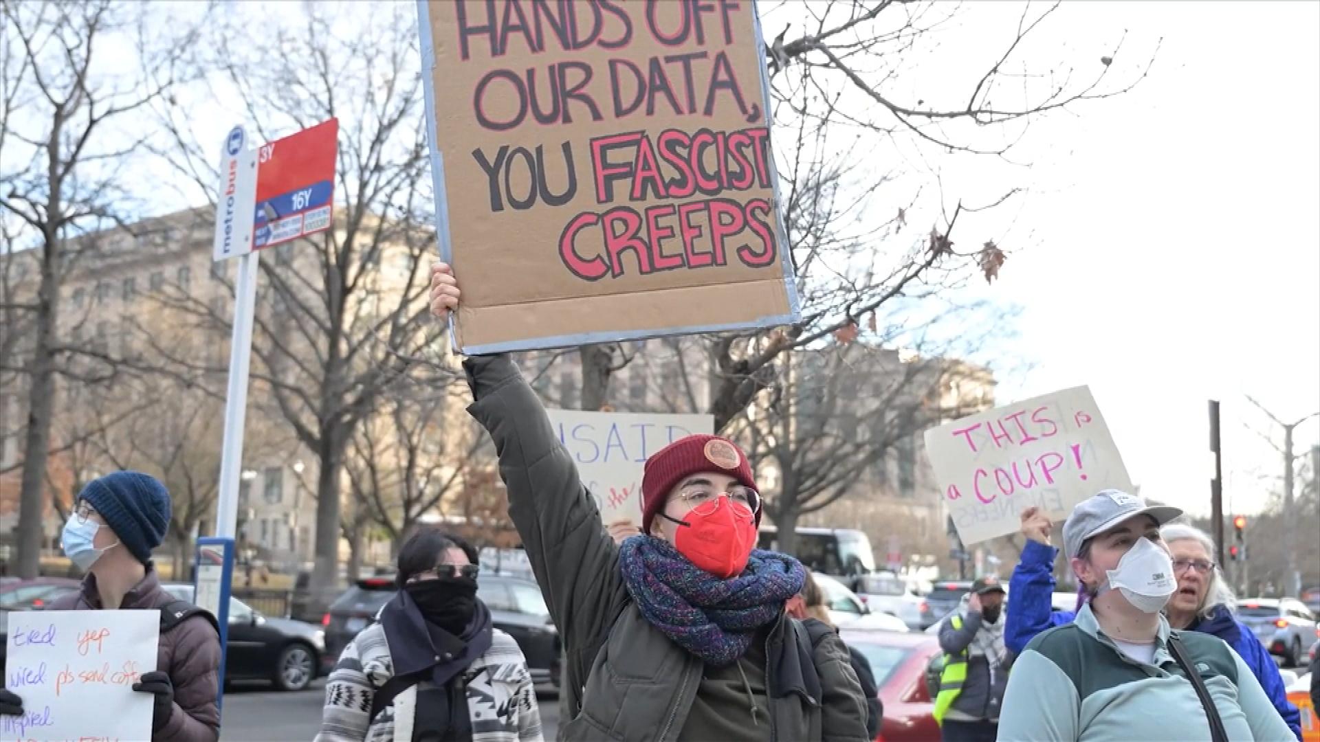 Protestors are calling for Elon Musk to be fired from his government appointment to the Department of Government Efficiency. 