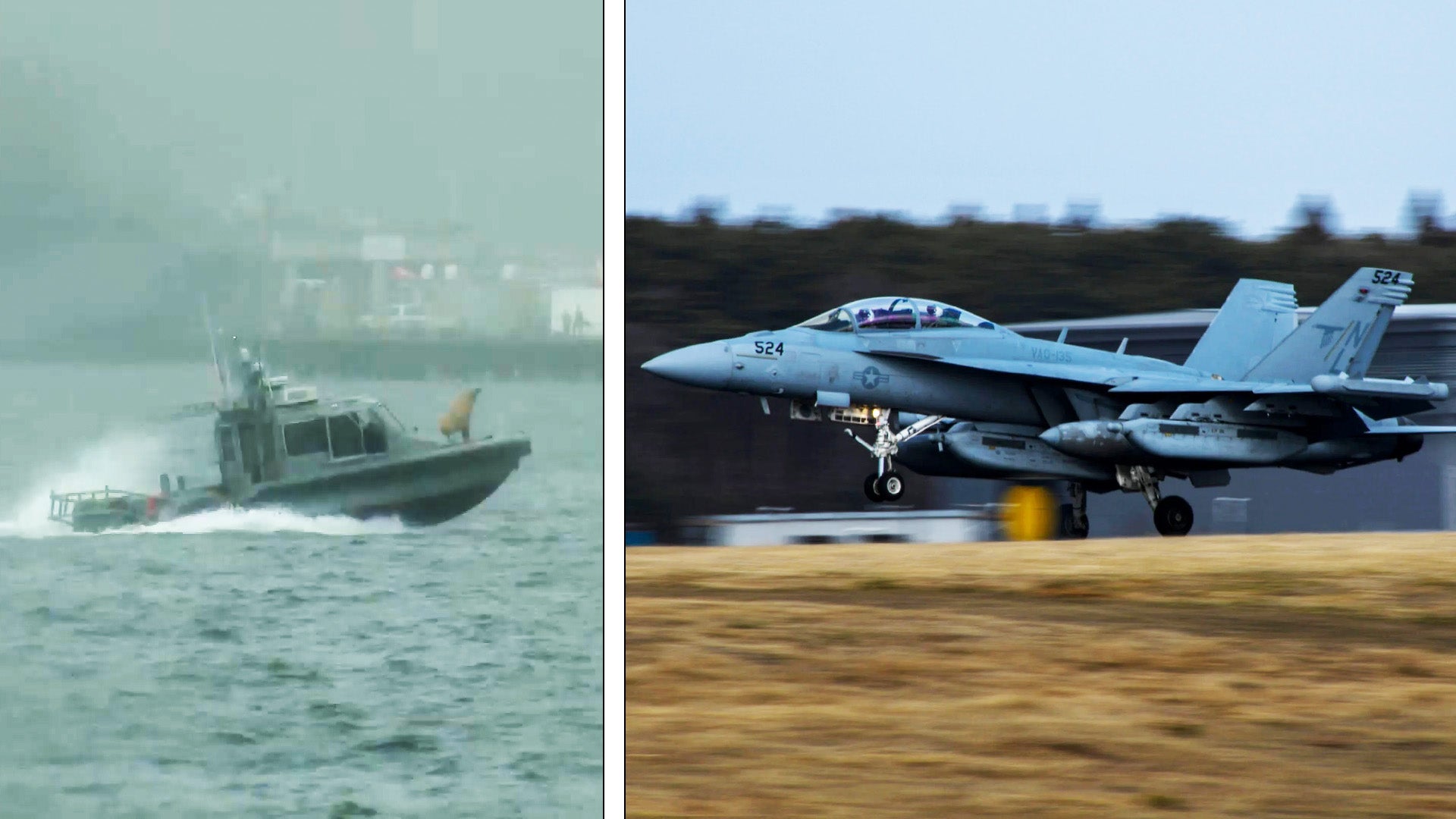 Rescue boat, Navy plane