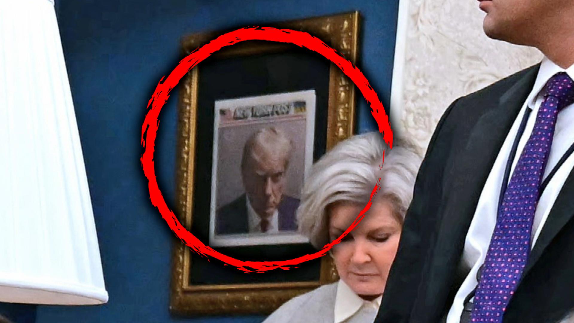 President Trump Hangs His Mugshot Inside White House