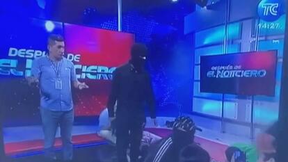 Masked gunmen attacked a public television station in Ecuador during a live broadcast.