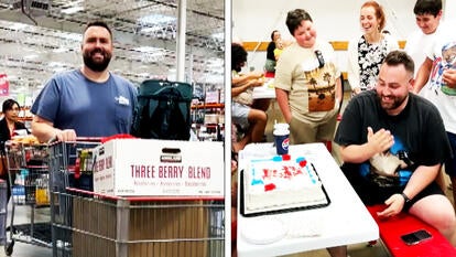Man is surprised with a birthday party inside a Costco