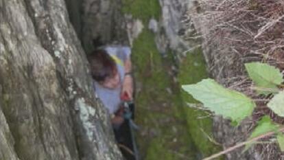 Logan Moore stuck in crevasse