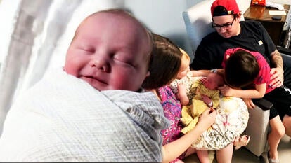 Newborn baby delivered at home