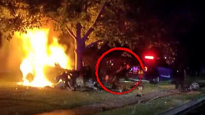 17-Year-Old Driver Miraculously Saved From Burning Car