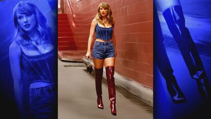 Taylor Swift Rocks Red Thigh-High Leather Boots at Kansas City Chiefs NFL Game