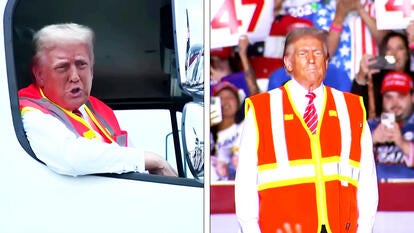 Donald Trump dresses up as a garbage man