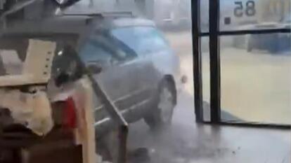 Driver Crashing Into Car Dealership