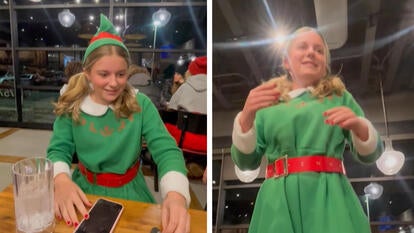 Teen Dressed as an Elf