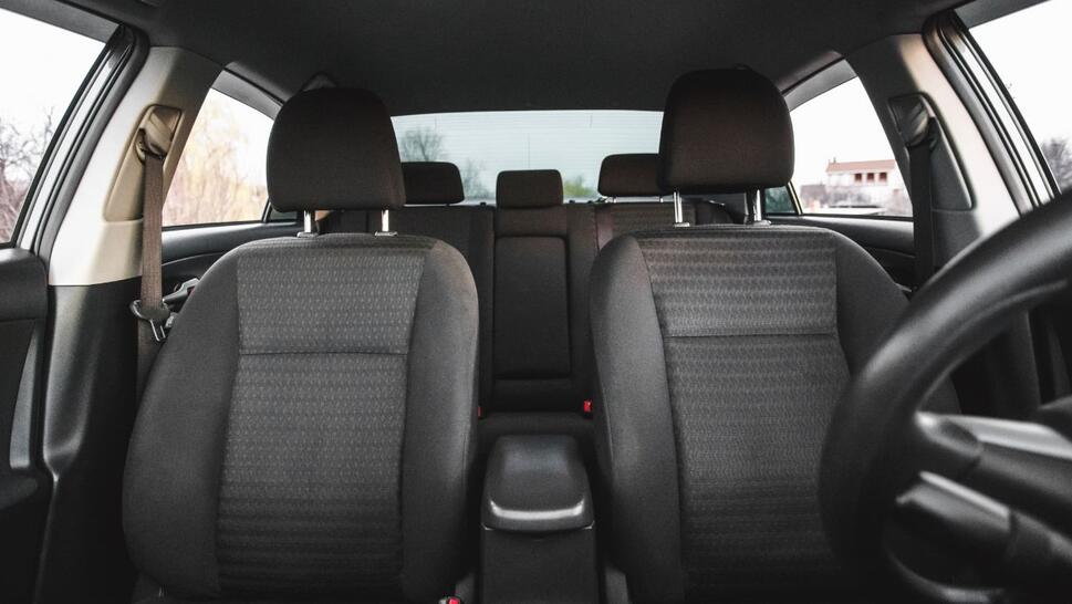 Car interior, part of front seats