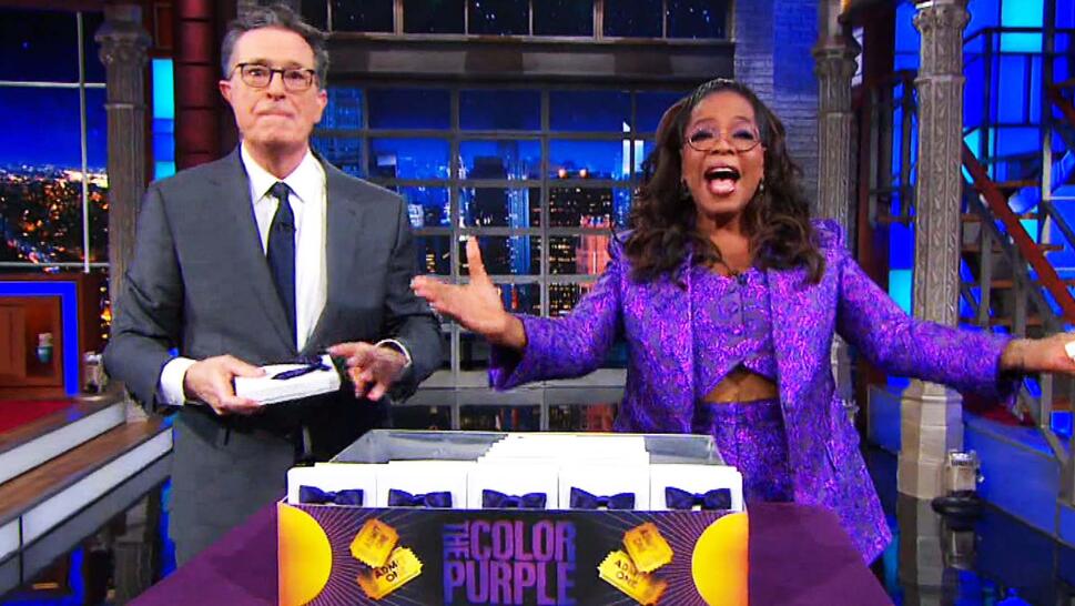 Stephen Colbert and Oprah Winfrey