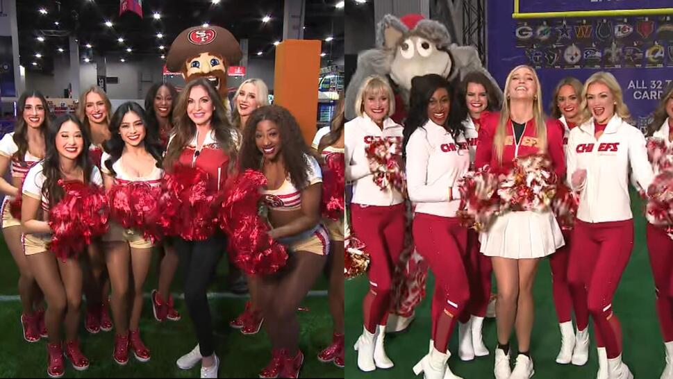 Super Bowl Cheerleaders Teach Maggie Sajak Their Moves