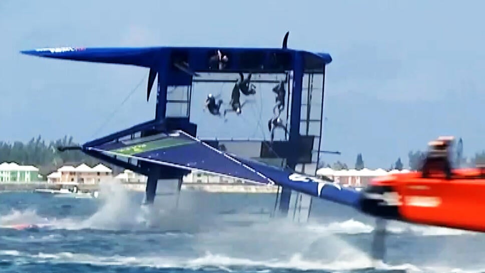 Team USA sail boat flips over