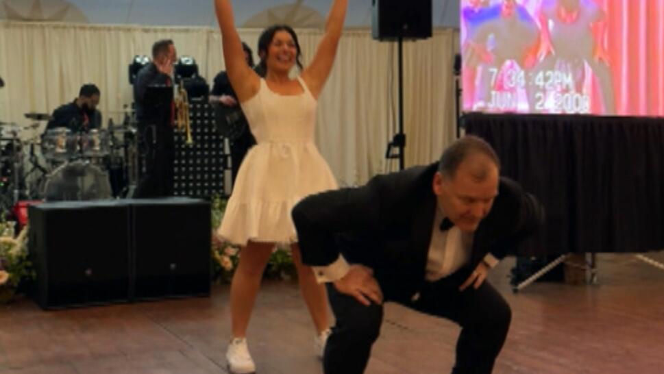Bride and Her Dad Perform Dance at Wedding