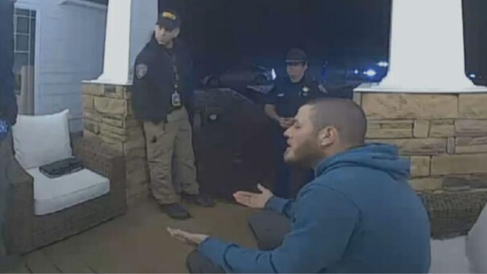 Rodney Metzer taking to police on porch