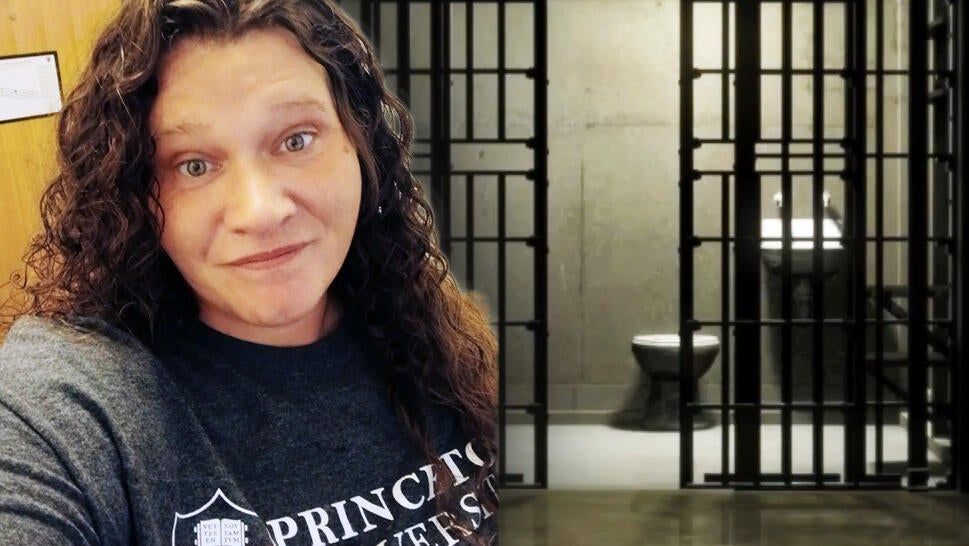 Split image of Mary McCrary and Prison cell