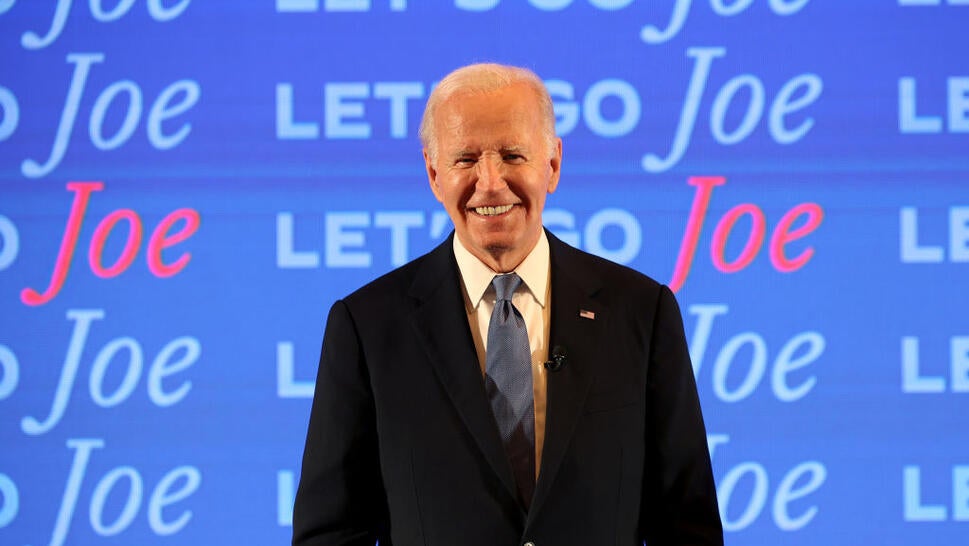 U.S. President Joe Biden speaks to supporters at a watch party for the CNN Presidential Debate on June 27, 2024 in Atlanta, Georgia. President Biden and Republican presidential candidate, former U.S. President Donald Trump faced off in the first presidential debate of the 2024 campaign.