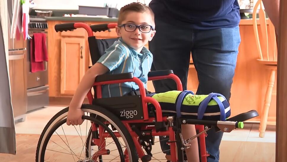 Joey Marsico, 4, in wheelchair