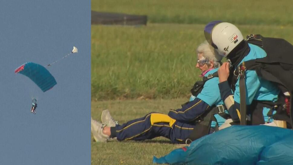 Prince William Surprises 102-Year-Old Skydiver