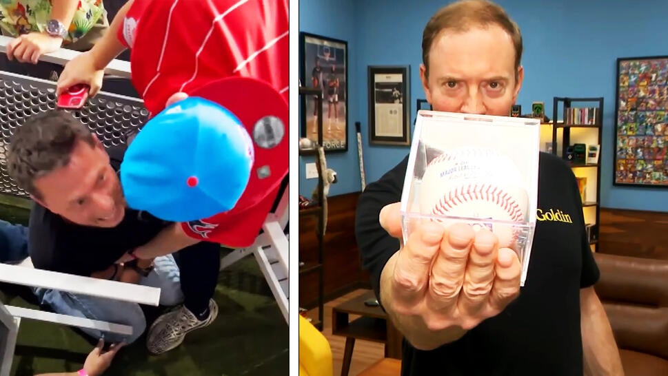 Teen and man fighting over ball/ Shohei Ohtani's 50th HR Ball