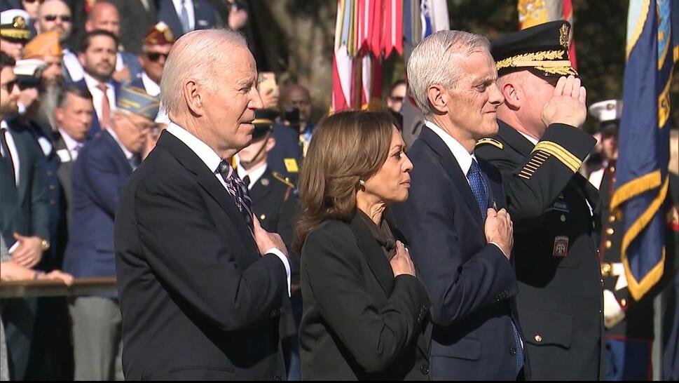 Kamala Harris Joins President Biden at Veterans Day Ceremony