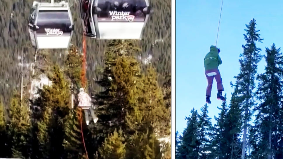 Dad and 19-Year-Old Son rescued from ski lift.