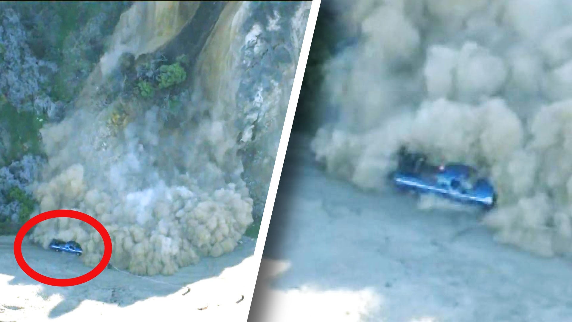 Helicopter Cameras Catch Terrifying Southern California Landslide Onto