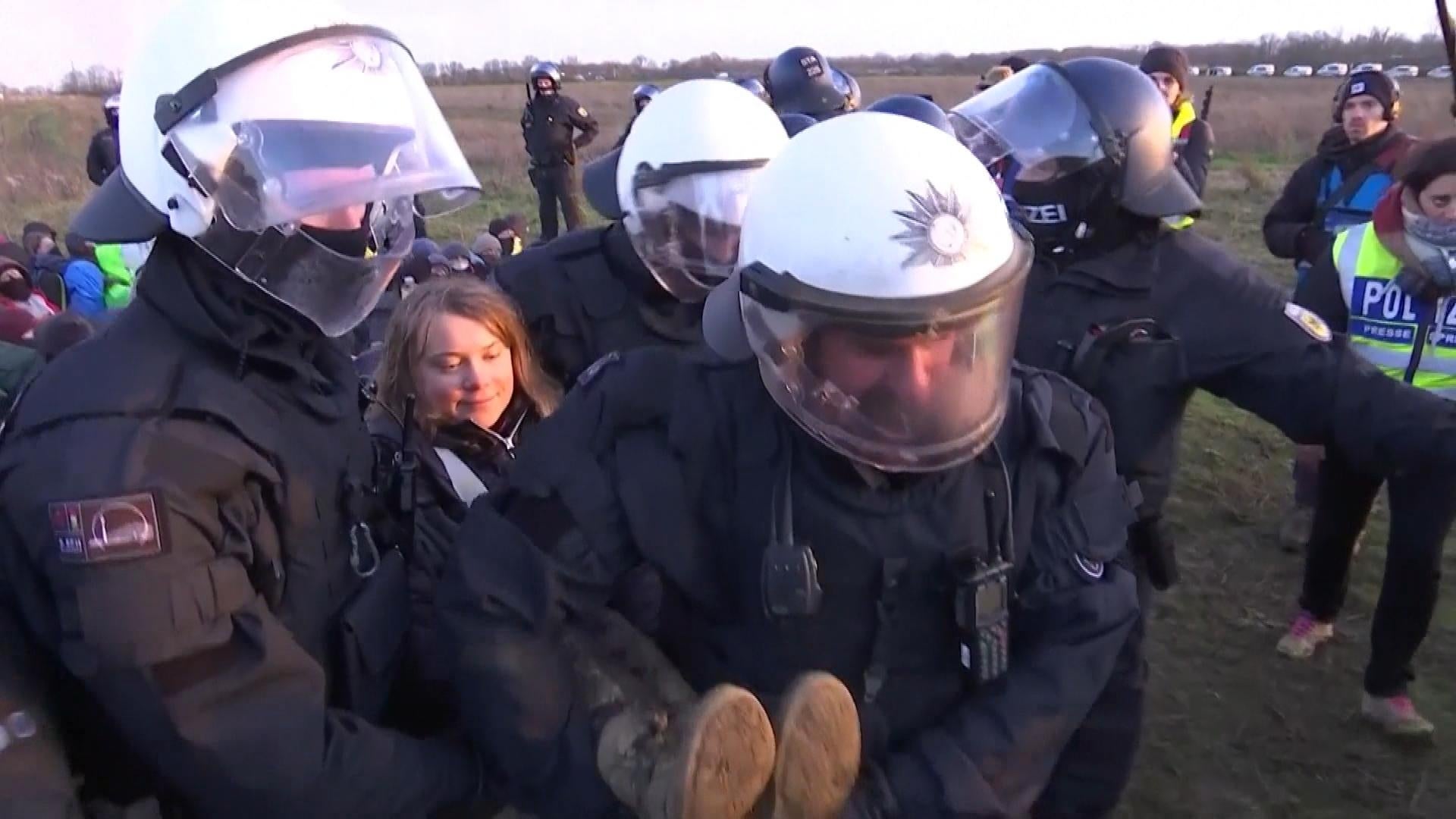 Greta Thunberg Carried Away By Cops And Detained At Coal Mine Protest ...